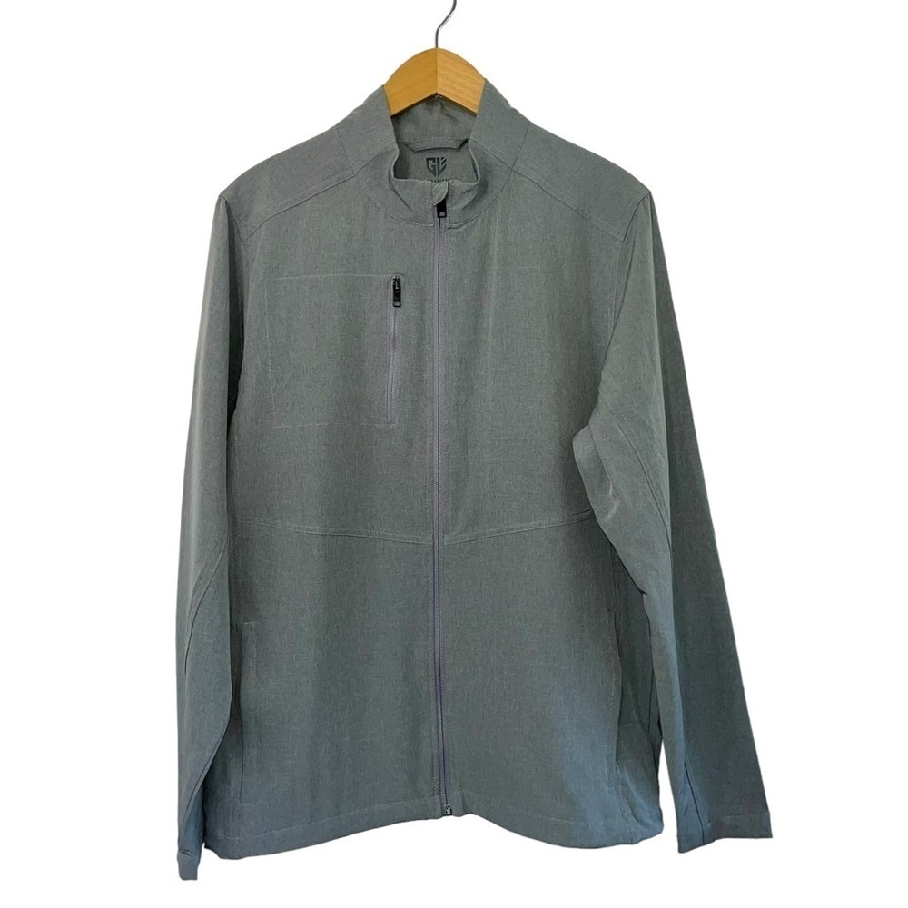 Graham Luxe Kash Heather Gray Jacket Ultimate Full Zip Performance Stretch Sz MD